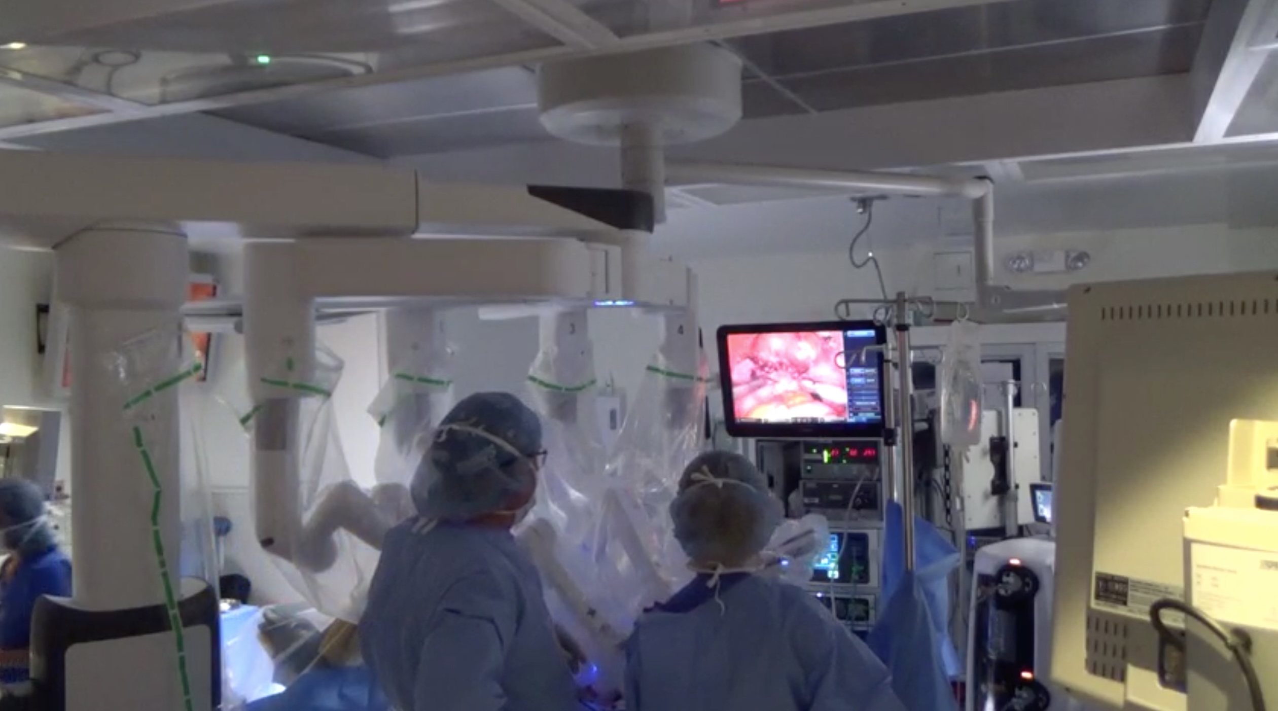 Da Vinci surgical robot in an operating room setting